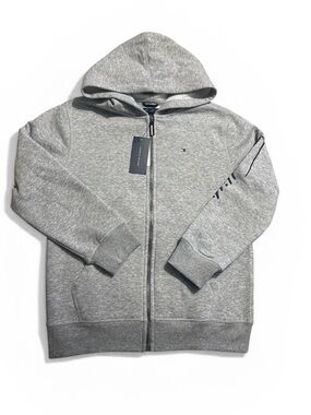 Tommy Hilfiger Heather Gray Full-Zip Hoodie Big Boys M 10-12